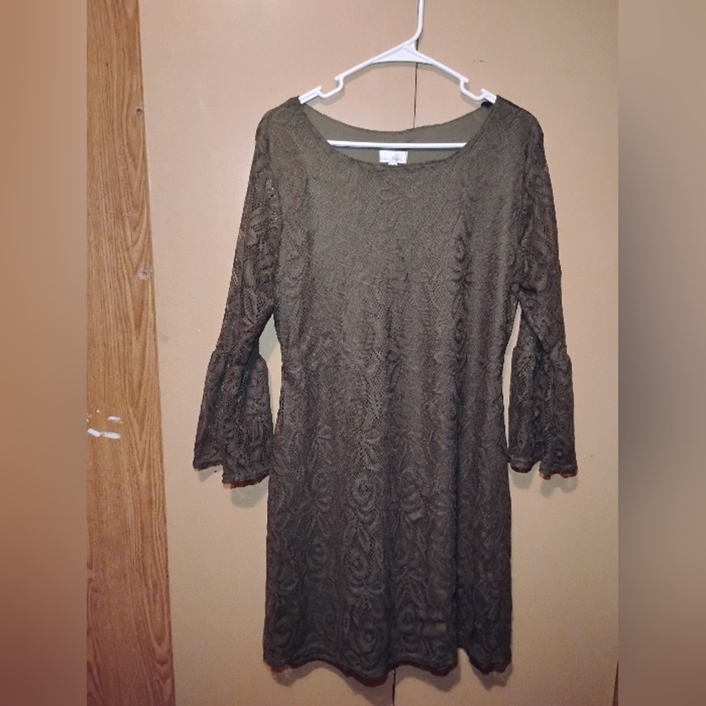 Dark Green Lace Dress